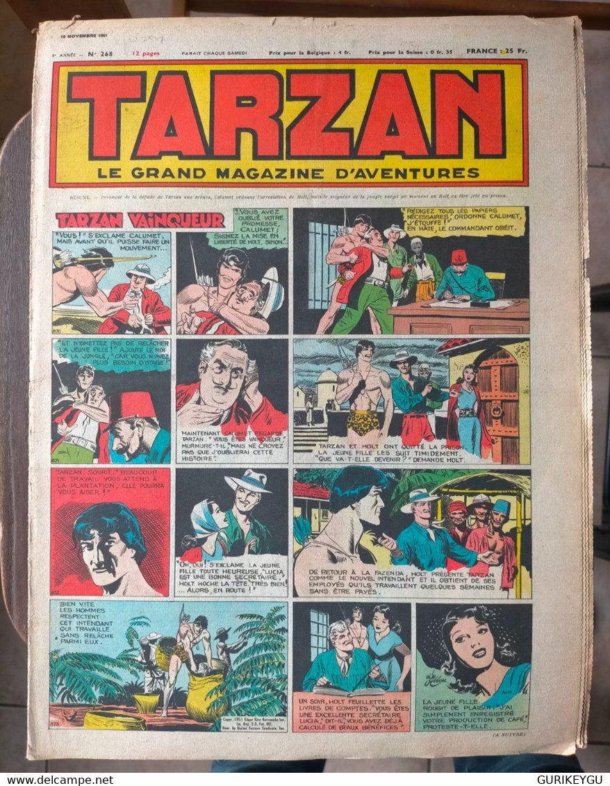 TARZAN N° 268 Le Grand Magazine D'aventures BUFFALO-BILL ARIZONA BILL Alain Météor ALANTE  Nat Du Santa Cruz  10/11/1951 - Tarzan