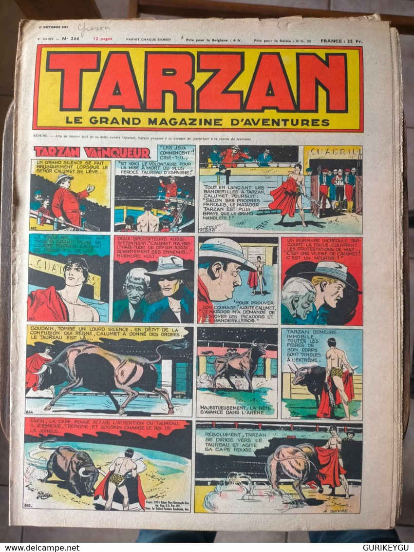 TARZAN N° 266 Le Grand Magazine D'aventures BUFFALO-BILL ARIZONA BILL Alain Météor ALANTE  Nat Du Santa Cruz  27/10/1951 - Tarzan