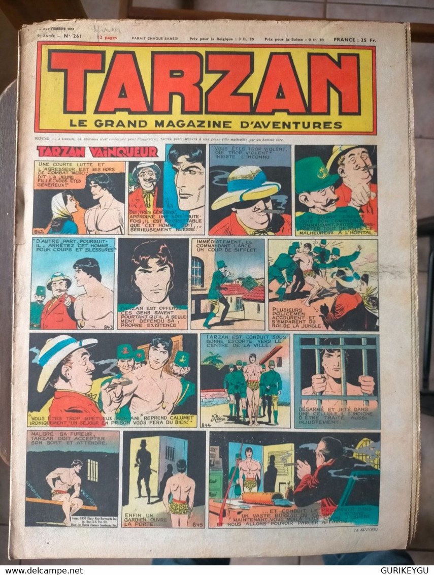 TARZAN N° 261 Le Grand Magazine D'aventures BUFFALO-BILL ARIZONA BILL Alain Météor ALANTE  Nat Du Santa Cruz  22/09/1951 - Tarzan