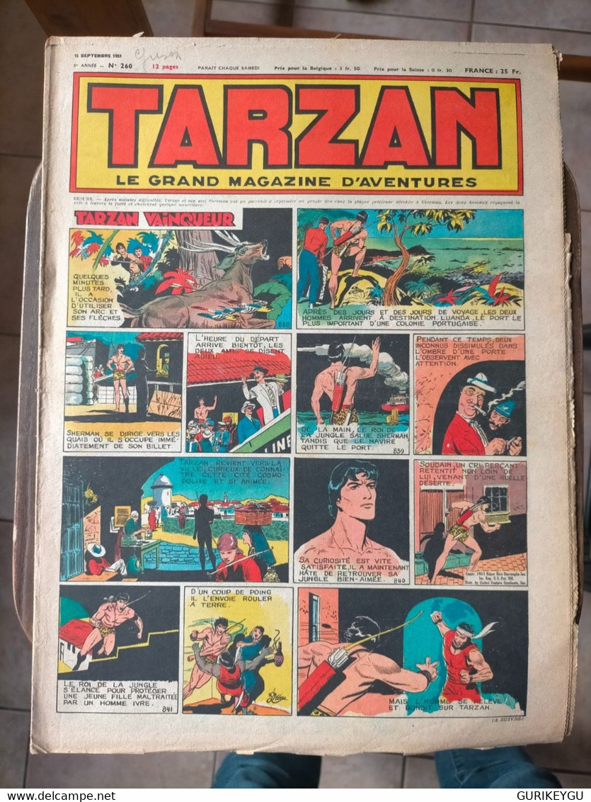 TARZAN N° 260 Le Grand Magazine D'aventures BUFFALO-BILL ARIZONA BILL Alain Météor ALANTE  Nat Du Santa Cruz  15/09/1951 - Tarzan