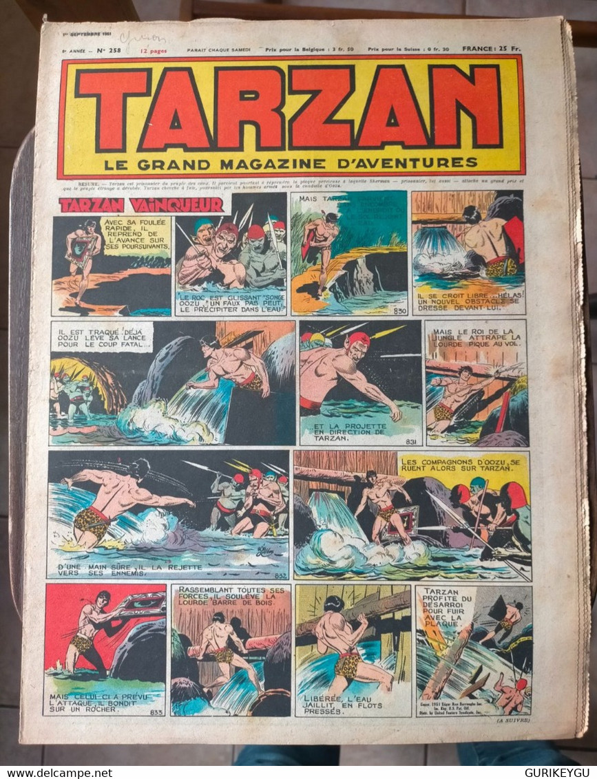TARZAN N° 258 Le Grand Magazine D'aventures BUFFALO-BILL ARIZONA BILL Alain Météor ALANTE  Nat Du Santa Cruz  01/09/1951 - Tarzan