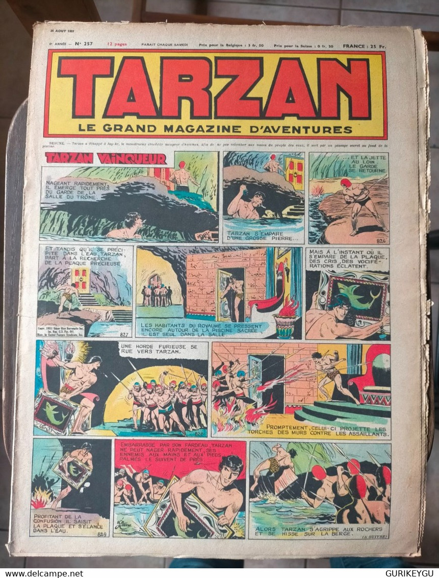 TARZAN N° 257 Le Grand Magazine D'aventures BUFFALO-BILL ARIZONA BILL Alain Météor ALANTE  Nat Du Santa Cruz  25/08/1951 - Tarzan