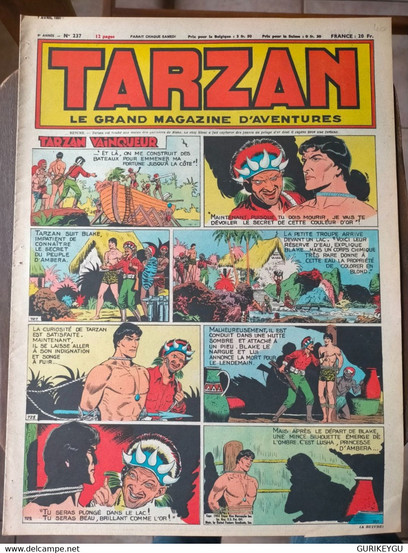 TARZAN N° 237 Le Grand Magazine D'aventures BUFFALO-BILL ARIZONA BILL Dann Fils De La PAMPA   07/04/1951 - Tarzan