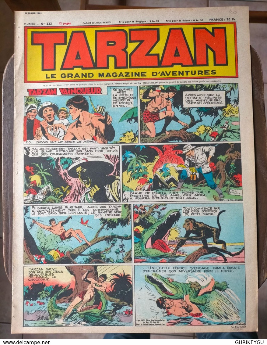 TARZAN N° 233 Le Grand Magazine D'aventures BUFFALO-BILL ARIZONA BILL Dann Fils De La PAMPA   10/03/1951 - Tarzan