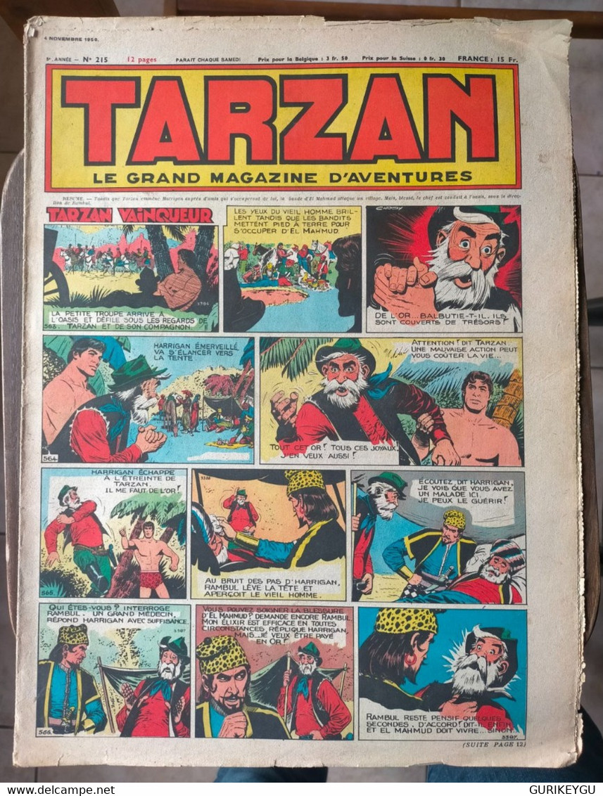 TARZAN N° 215 Le Grand Magazine D'aventures BUFFALO-BILL L'épervier écuyer De La Reine   04/11/1950 - Tarzan