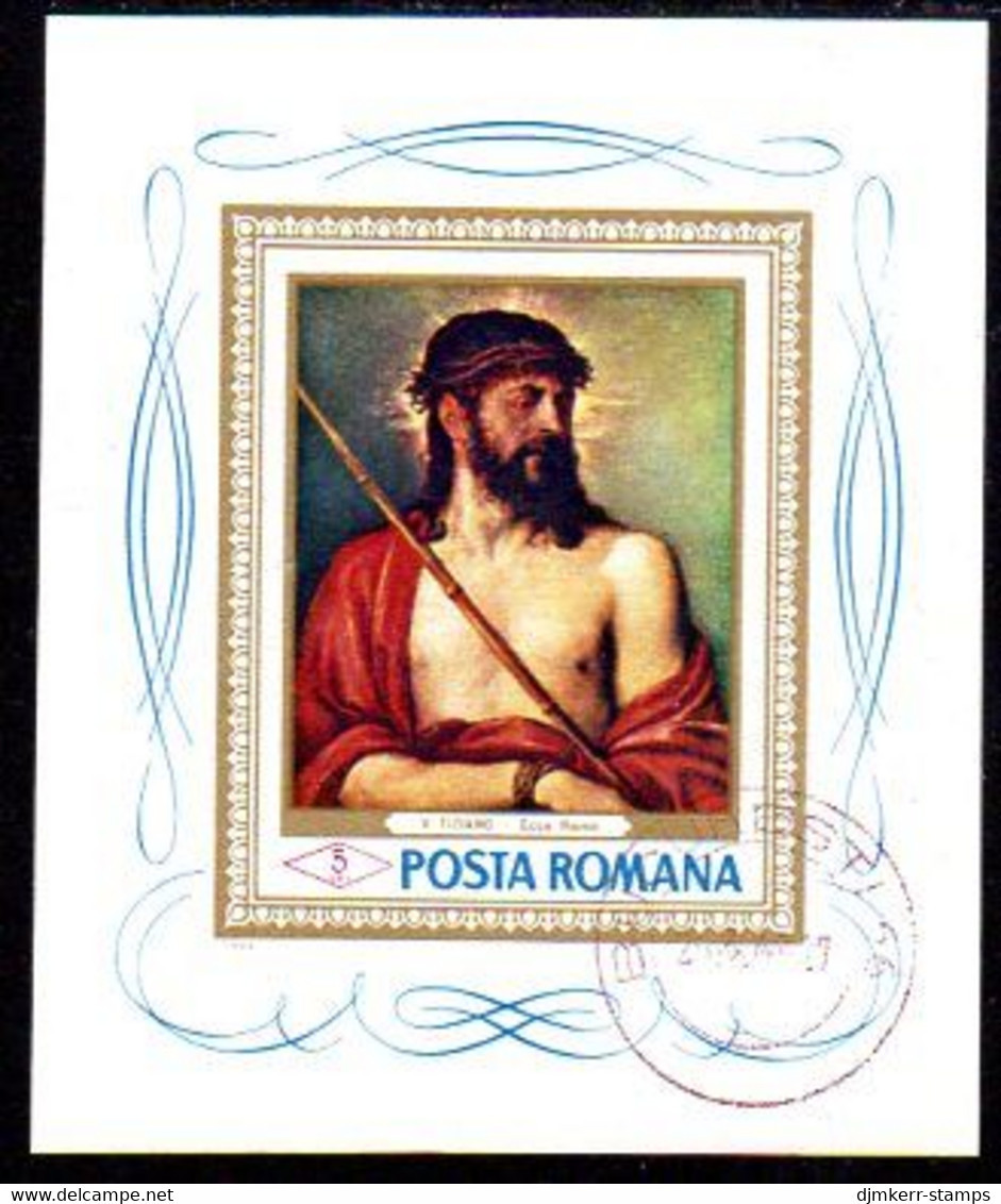 ROMANIA 1968 Titian Painting Block Used.  Michel Block 65 - Used Stamps