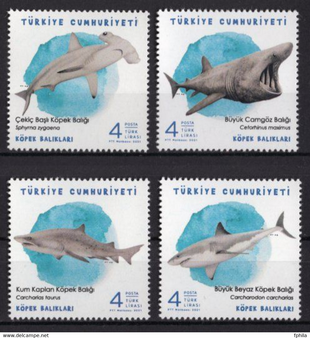 2021 TURKEY SHARKS MNH ** - Vissen