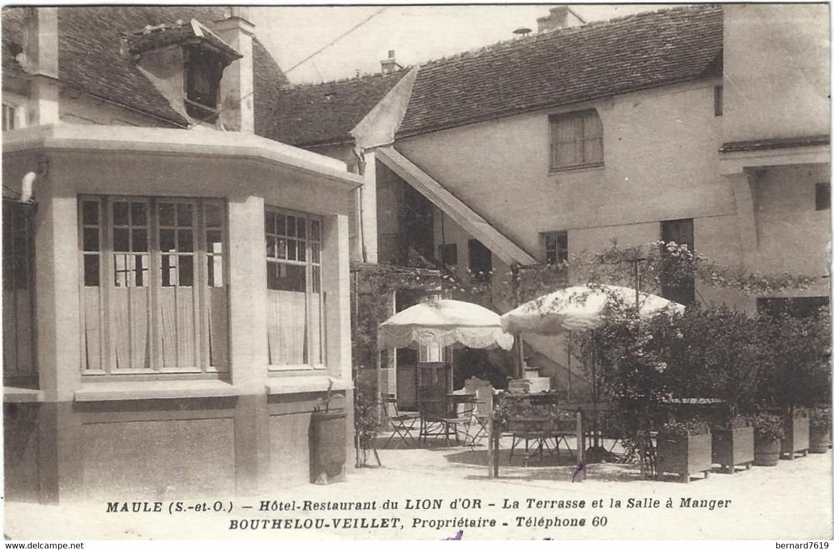 78    Maule  -   Hotel Restaurant Du Lion D'or   - La Terrasse Et La Salle A Manger   Bouthelou - Veillet Proprietaire - Maule
