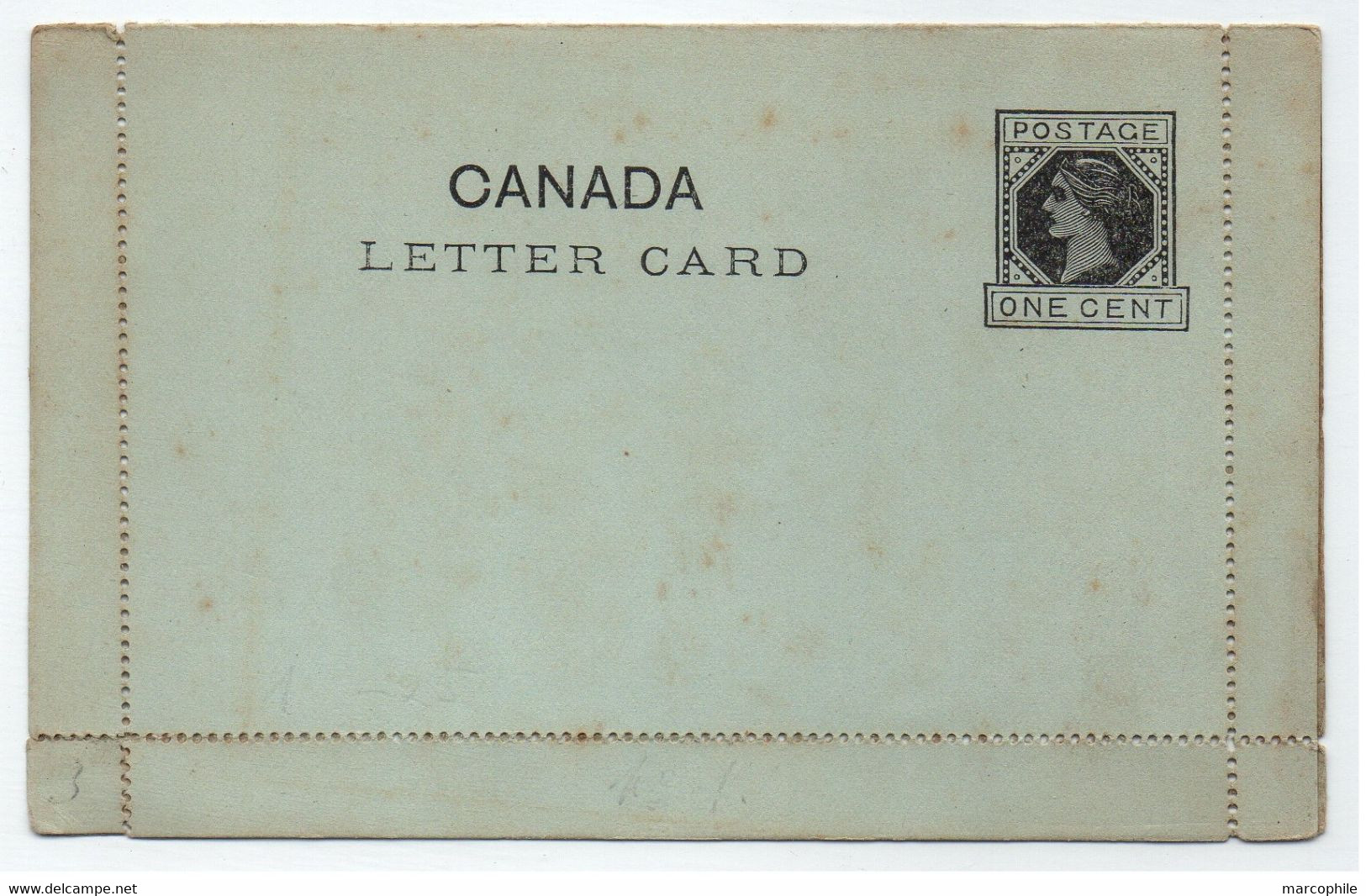 CANADA - QV / ENTIER POSTAL 1 C. NOIR SUR VERT- CARTE LETTRE (ref 8614c) - 1860-1899 Reign Of Victoria