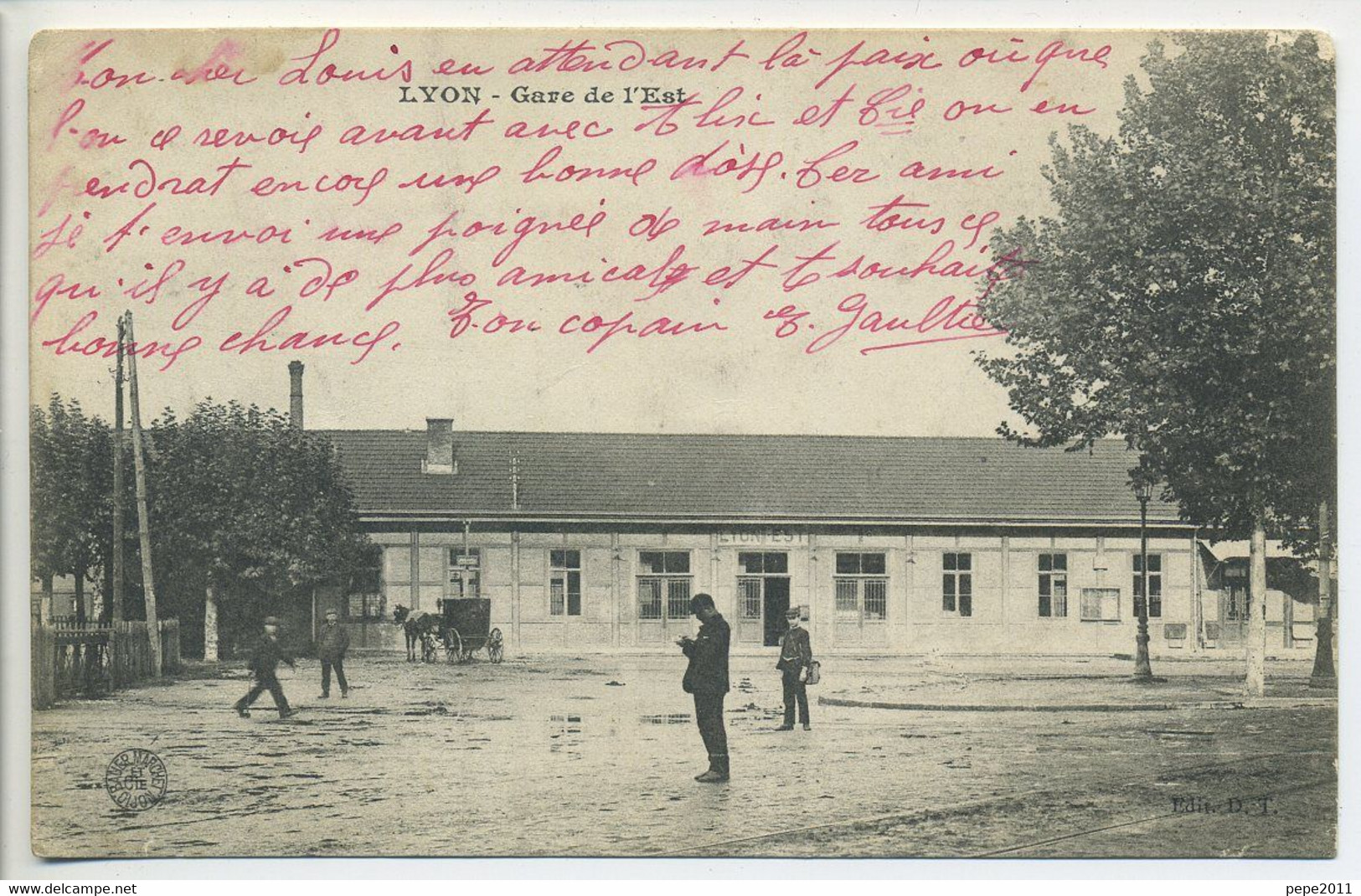 CPA 69 Rhône - LYON 3 - Gare De L' Est  - Animation, Attelage - Lyon 3