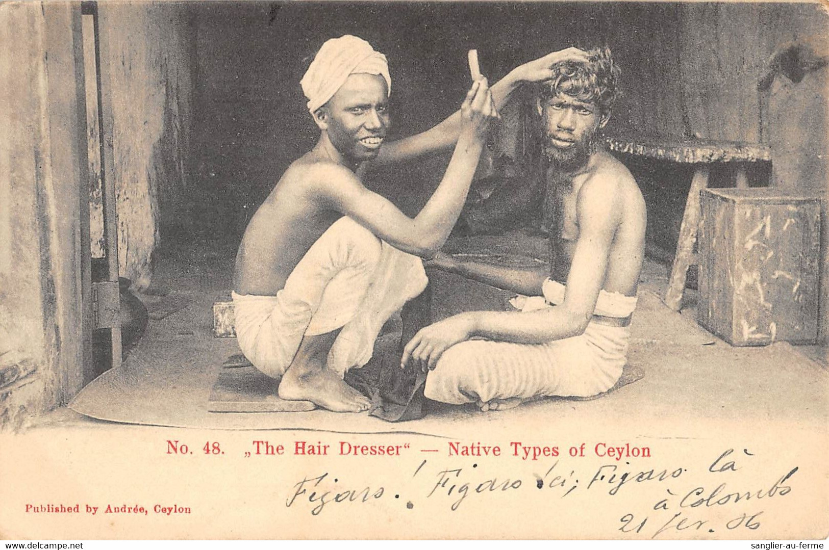 CPA CEYLON THE HAIR DRESSER NATIVE TYPES OF CEYLON - Sri Lanka (Ceylon)