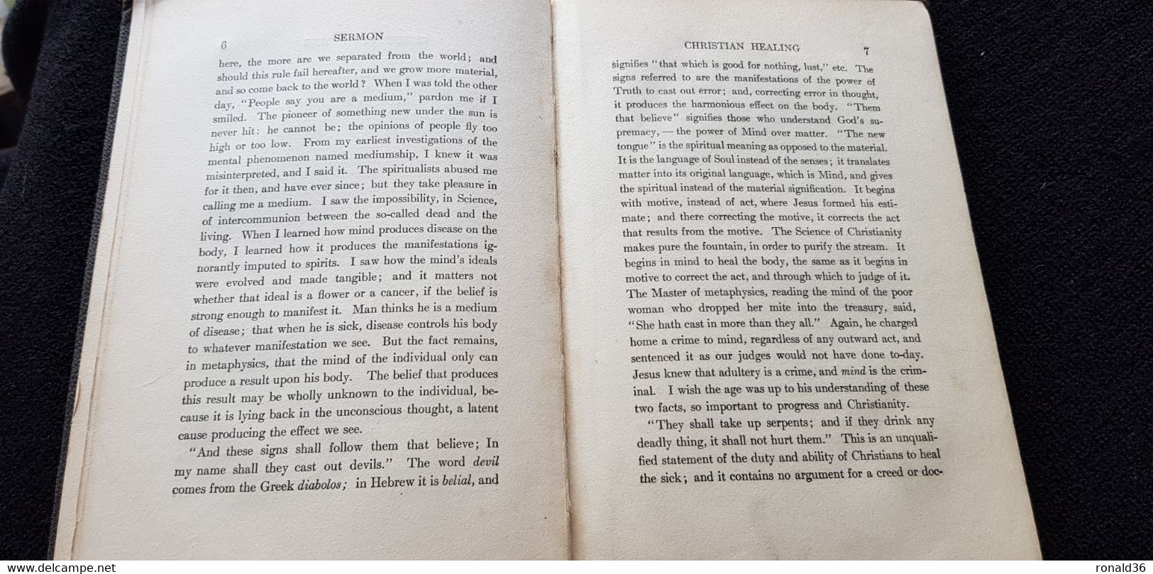 Livre 1909 Reliure Noire CHRISTIAN HEALING And THE PEOPLE'S IDEA OF GOD Sermons Delivered At Boston USA Mary Baker Eddy - Otros & Sin Clasificación