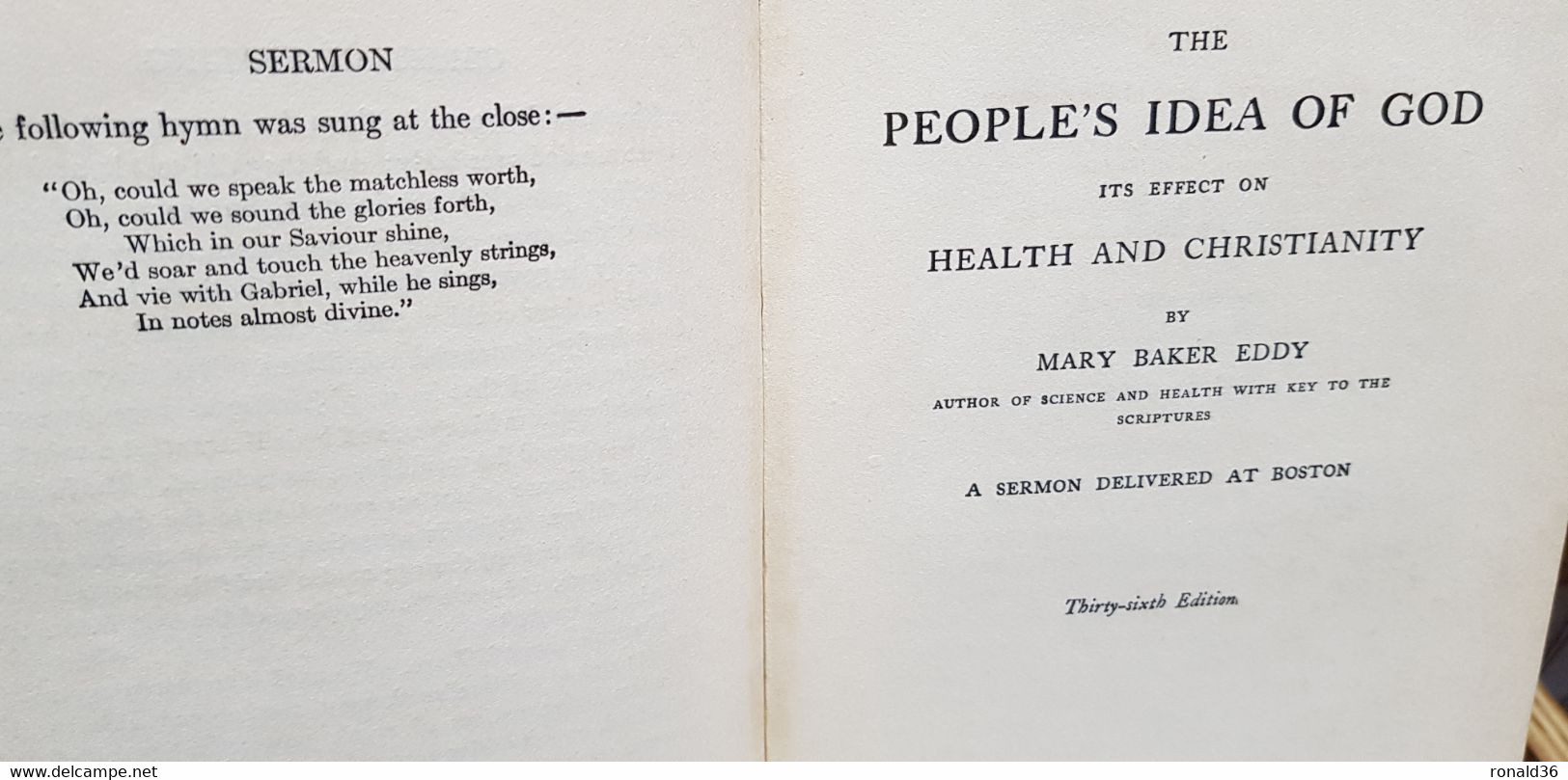 Livre 1909 Reliure Noire CHRISTIAN HEALING And THE PEOPLE'S IDEA OF GOD Sermons Delivered At Boston USA Mary Baker Eddy - Andere & Zonder Classificatie