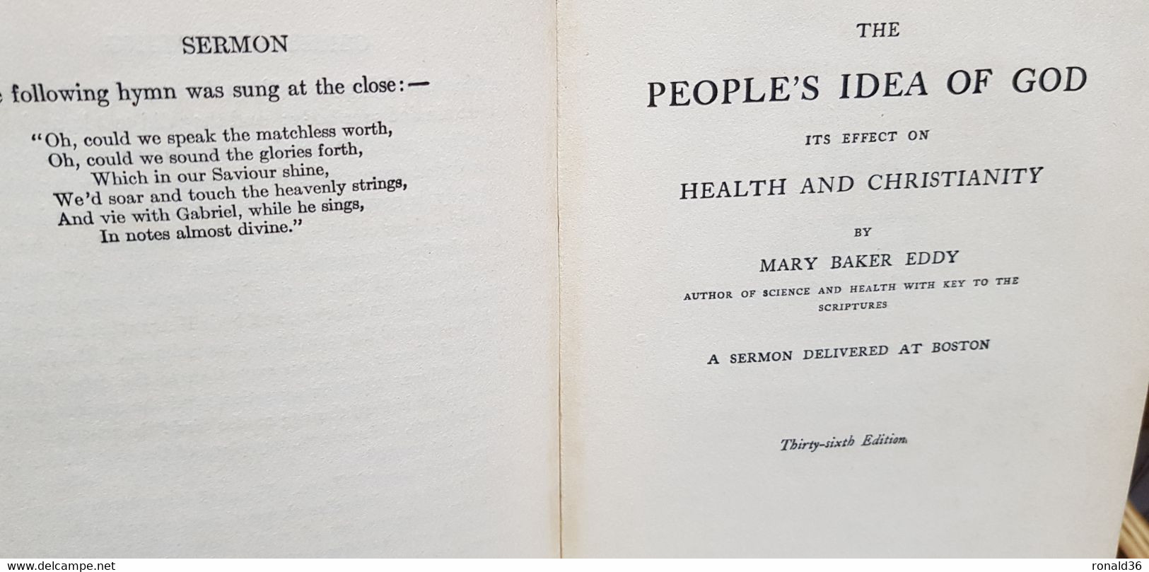 Livre 1909 Reliure Noire CHRISTIAN HEALING And THE PEOPLE'S IDEA OF GOD Sermons Delivered At Boston USA Mary Baker Eddy - Otros & Sin Clasificación