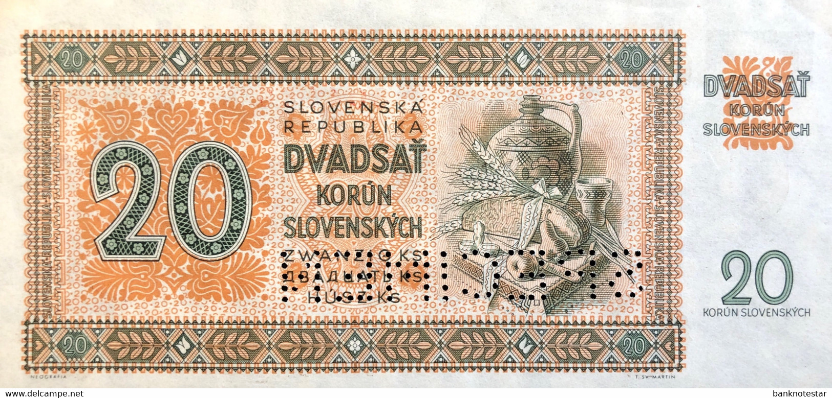 Slovakia 20 Korun, P-7s (11.9.1922) - UNC - Slovakia