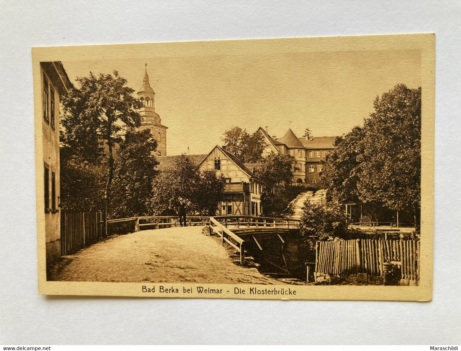 Bad Berka, Klosterbrücke, Gelaufen 1917 - Bad Berka