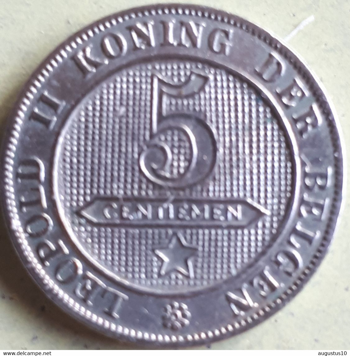 BELGIË :5 CENTIMES  1895 DER BELGEN KM 45 XF - 5 Cent