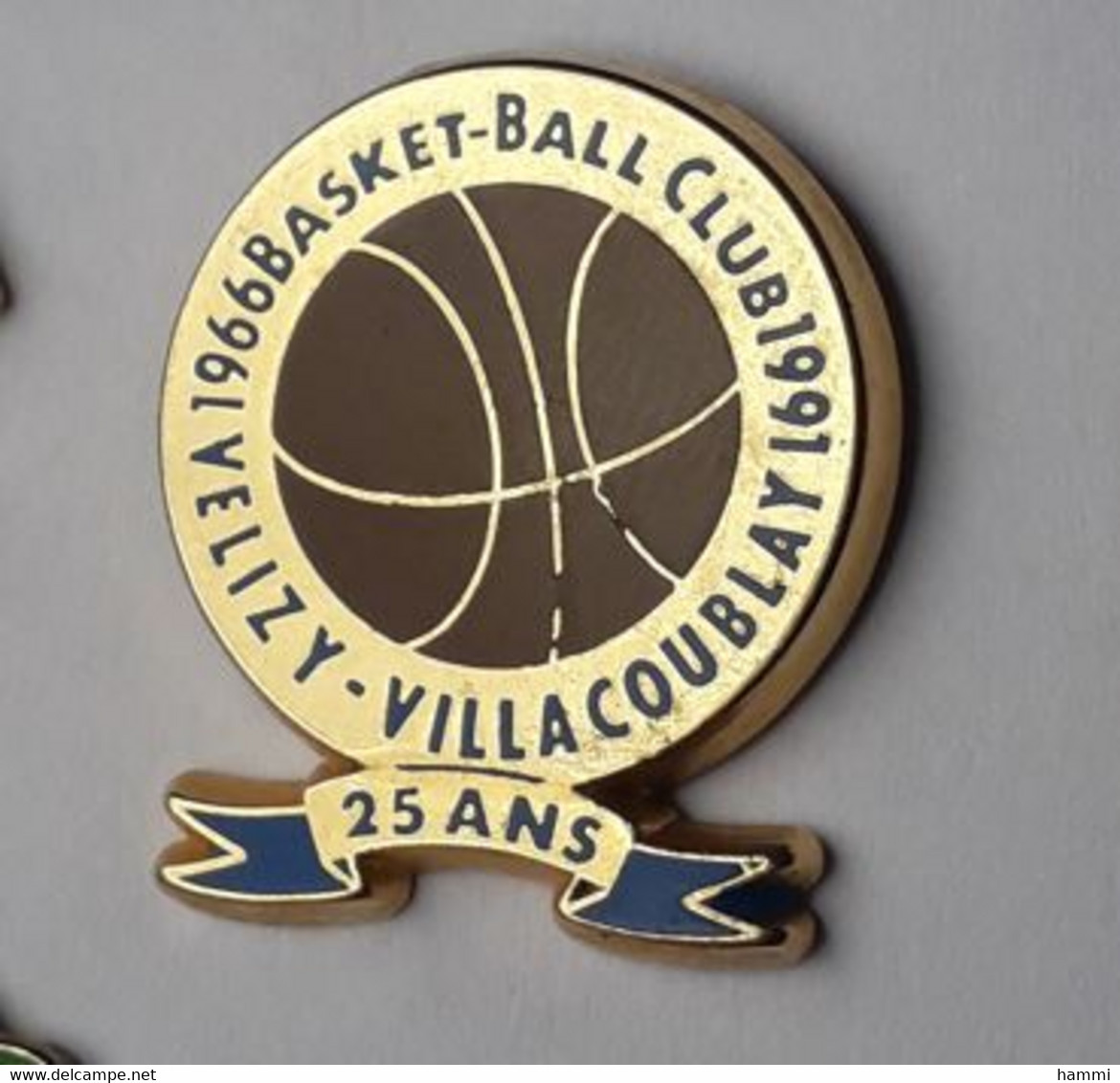 SP300 Pin's Basket Basketball Vélizy-Villacoublay Yvelines Anniversaire 25 Ans Qualité Zamac Signé Afers Achat Immédiat - Basketball