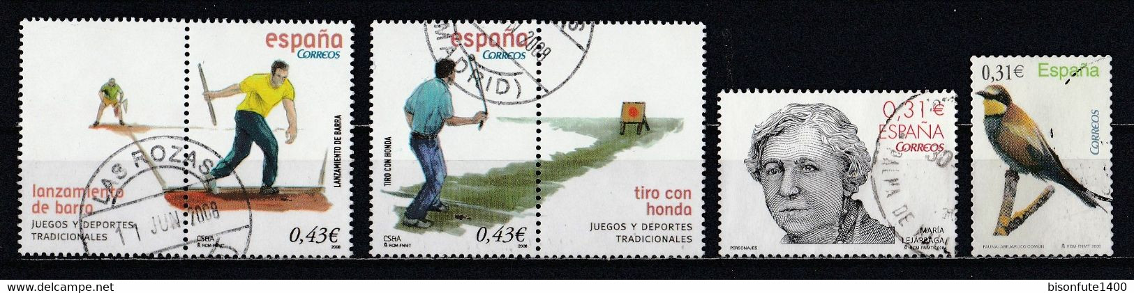 Espagne 2008 : Timbres Yvert & Tellier N° 4020 - 4021 - 4025 - 4026 - 4027 - 4028 - 4029 - 4037 Et 4038 Oblitérés. - Usados