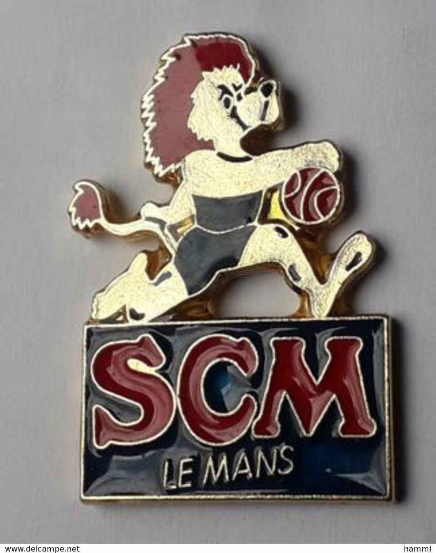 SP295 Pin's Basket Basketball SCM LE MANS Sarthe Lion Achat Immédiat - Basketball