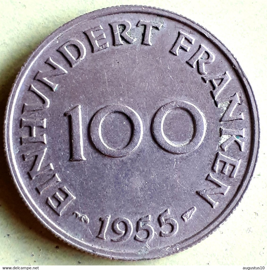 SARRE / SAARLAND: 100 FRANCS 1955  KM 4 - Sonstige & Ohne Zuordnung