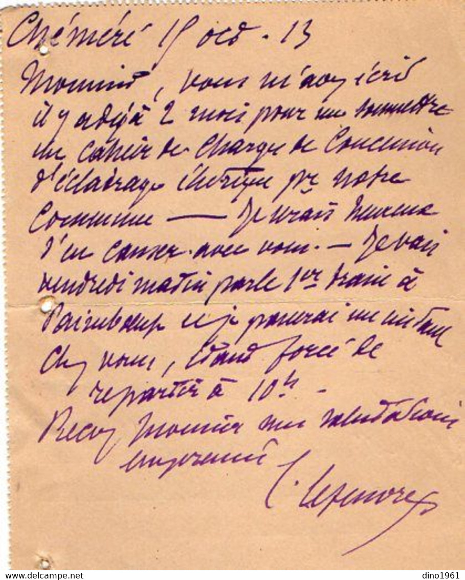 TB 3031 - 1913 - Carte - Lettre - Entier Postal Type Semeuse  MP PAIMBOEUF A SAINTE PAZANNE - Cartes-lettres