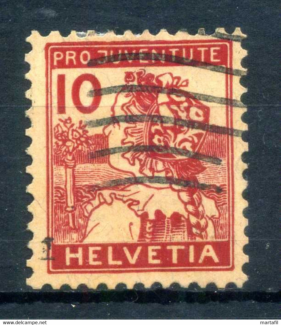 1915 SVIZZERA N.150 Pro Juventute Costumi Cantonali 10(+5) USATO - Oblitérés