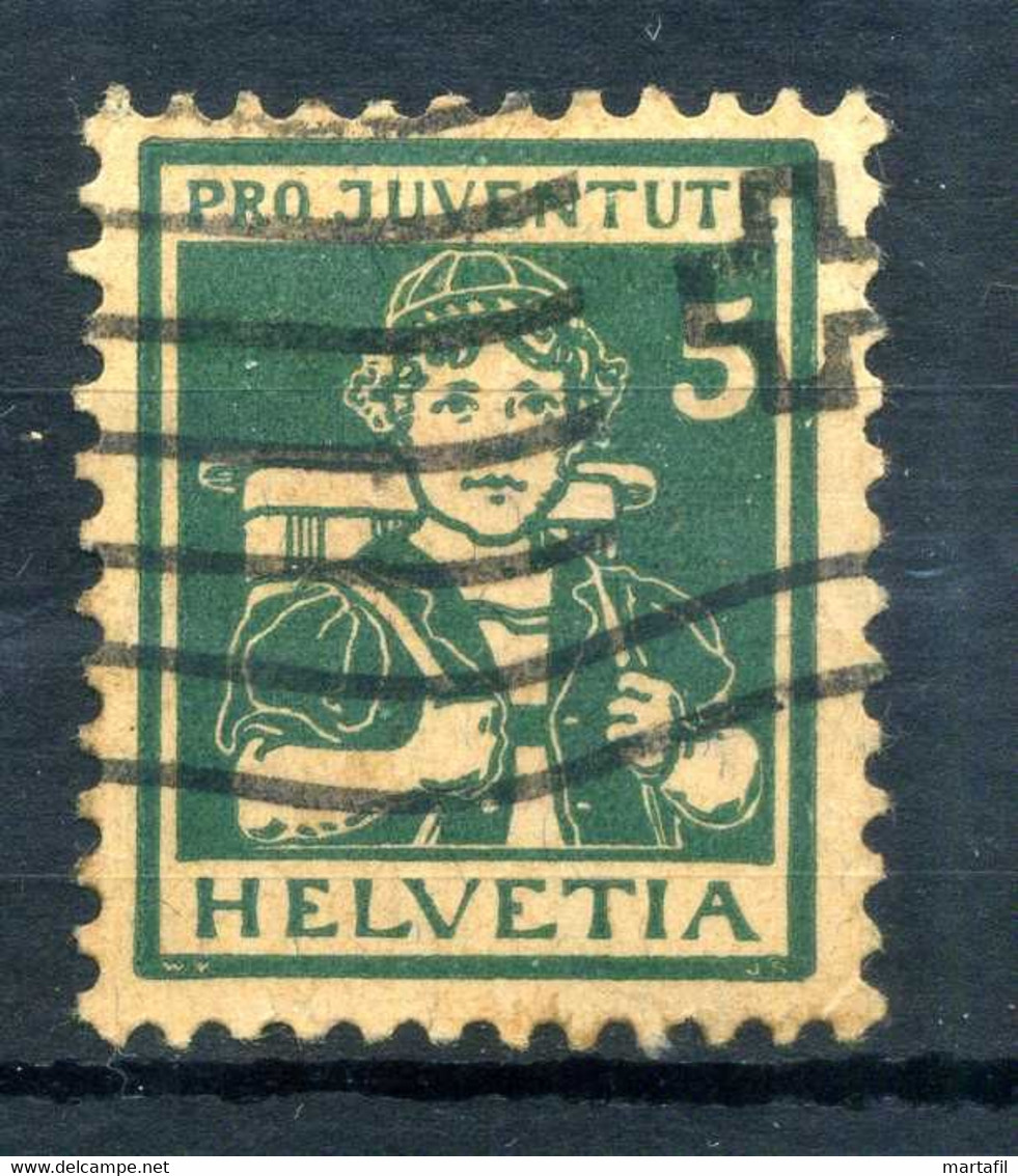 1916 SVIZZERA N.152 Pro Juventute Costumi Cantonali 5(+5) USATO BERNA - Usati