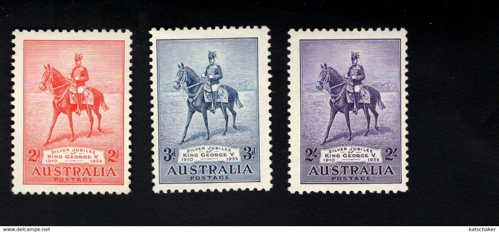 1371731987 SCOTT 152 153 154 (X) SCHARNIER HINGED MIT FALZ - GEORGE V ON HIS CHARGER ANZAC - Neufs