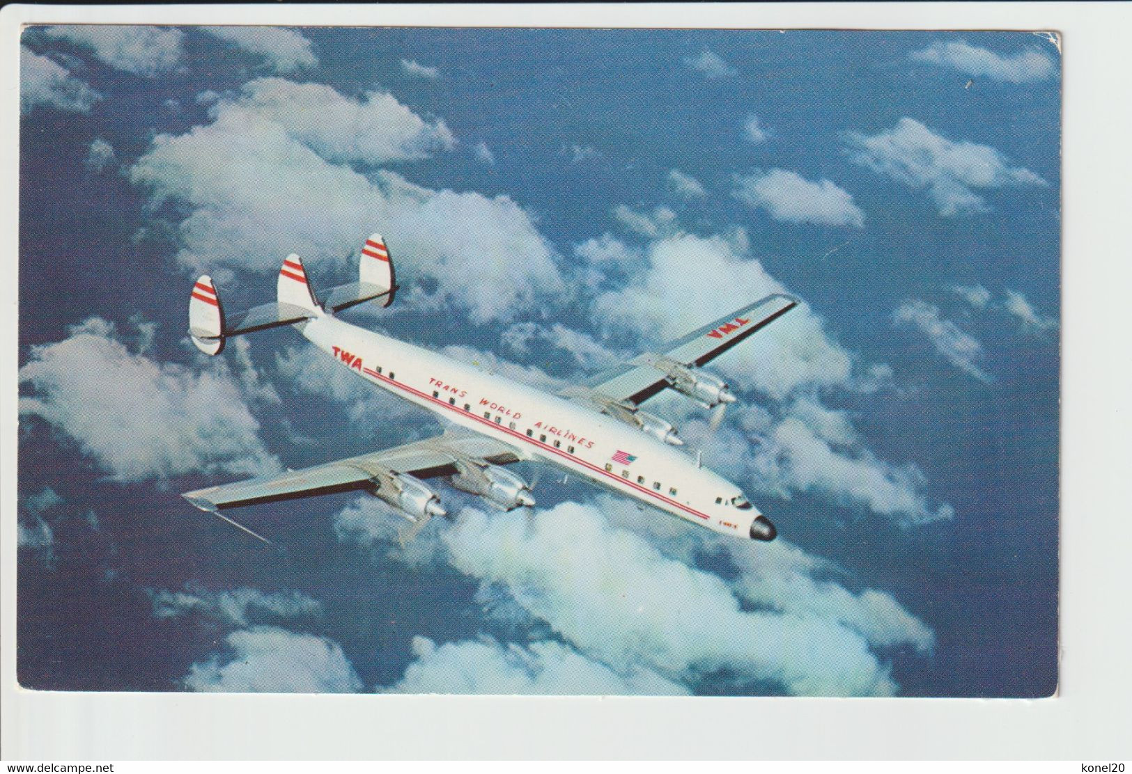 Vintage Rppc TWA Trans World Airlines Lockheed Constellation L-1649 Starliner Aircraft - 1919-1938: Entre Guerres