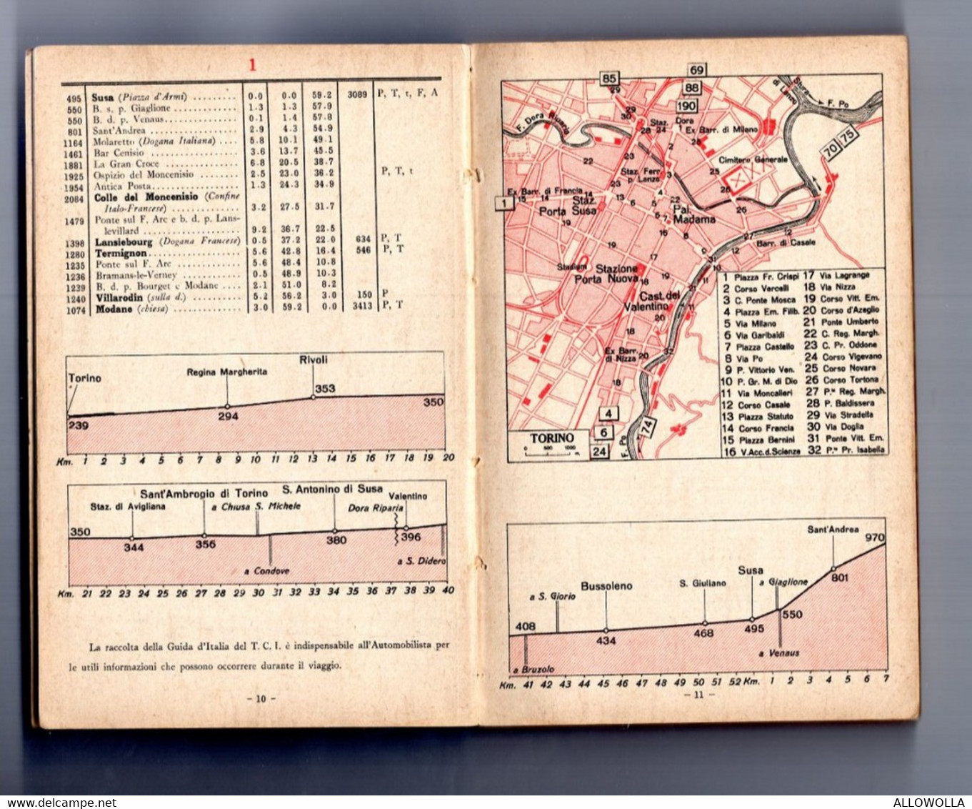 14181 "T.C.I.-GUIDA DELLE STRADE DI GRANDE COMUNICAZIONE-ITALIA SETT.,MERID.,INSUl.,POSSEDIMENTI E COLONIE"Cm 15,3x10,0