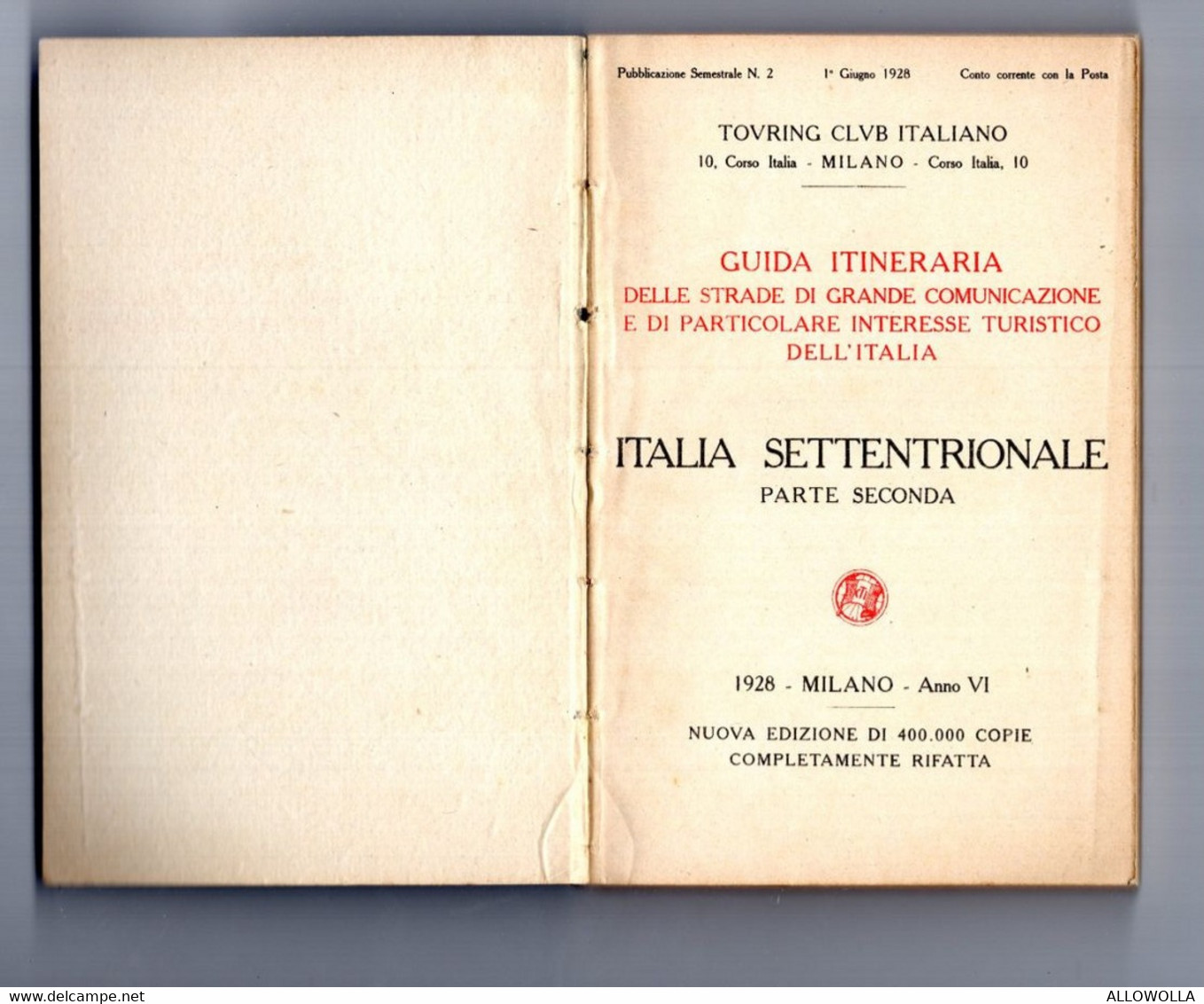 14181 "T.C.I.-GUIDA DELLE STRADE DI GRANDE COMUNICAZIONE-ITALIA SETT.,MERID.,INSUl.,POSSEDIMENTI E COLONIE"Cm 15,3x10,0