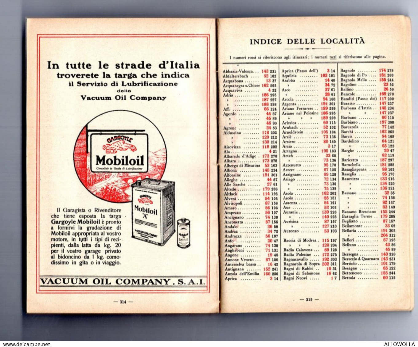 14181 "T.C.I.-GUIDA DELLE STRADE DI GRANDE COMUNICAZIONE-ITALIA SETT.,MERID.,INSUl.,POSSEDIMENTI E COLONIE"Cm 15,3x10,0