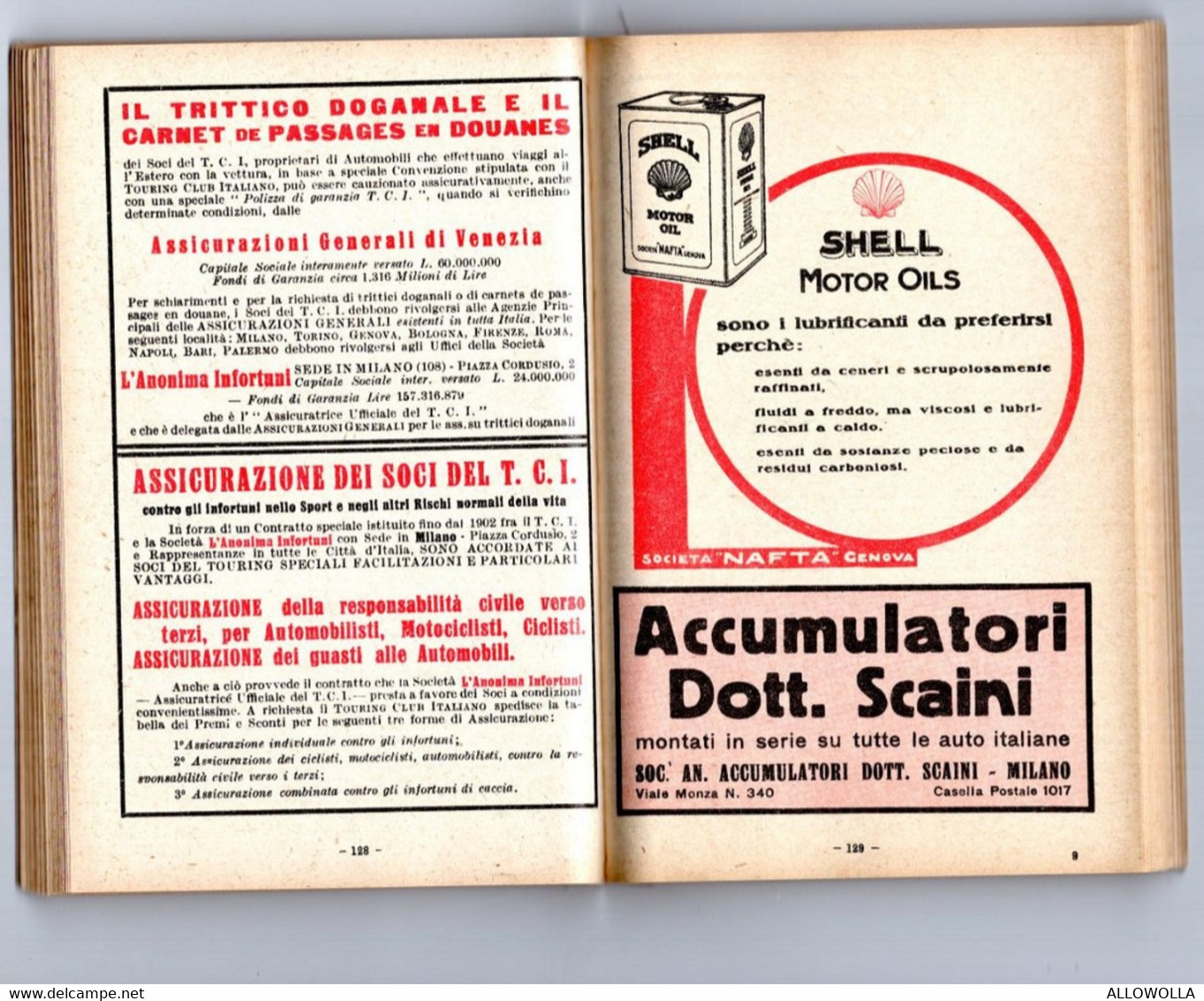 14181 "T.C.I.-GUIDA DELLE STRADE DI GRANDE COMUNICAZIONE-ITALIA SETT.,MERID.,INSUl.,POSSEDIMENTI E COLONIE"Cm 15,3x10,0