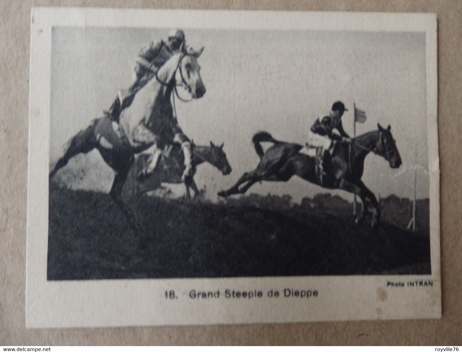 Chromo 9/6cm-Equitation-Grand Steeple De Dieppe (76). - Hipismo