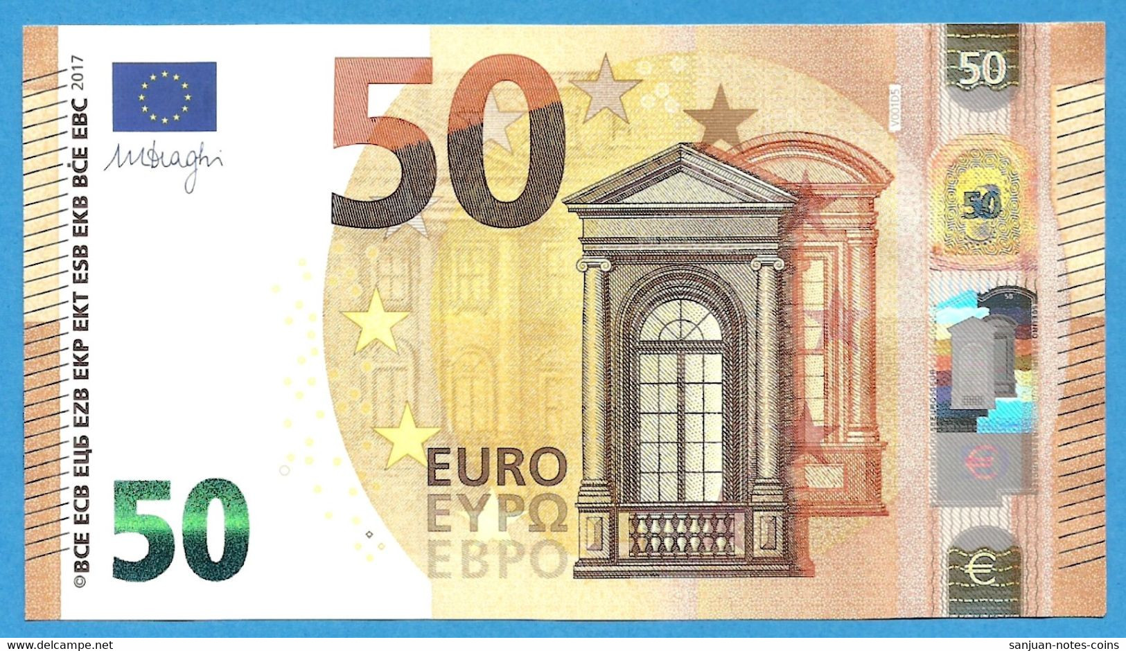 50 EURO SPAIN DRAGHI VA-V001 UNC-FDS (D061) - 50 Euro