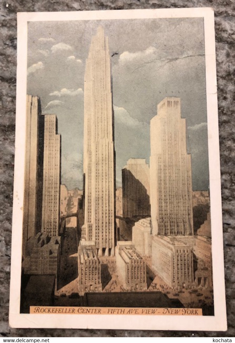 PRO122, Rockefeller Center, Fifth Ave. View , Circulée 1933 - Altri Monumenti, Edifici