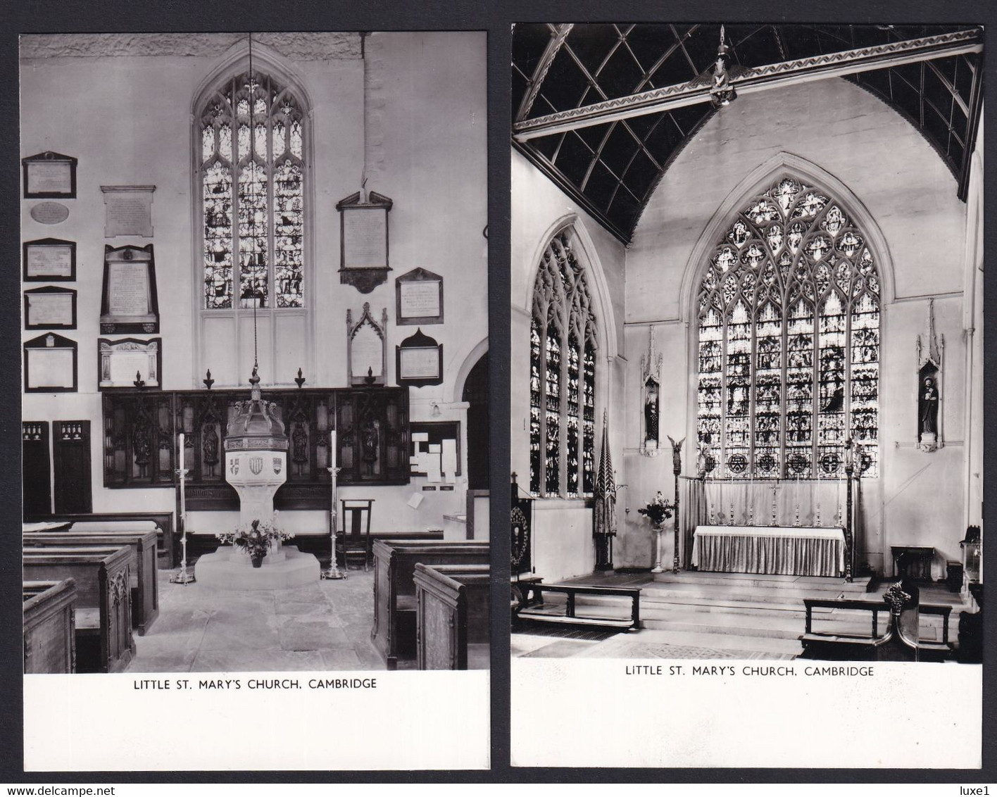 UNITED  KINGDOM ,  CAMBRIDGE  ,  CHURCH  ,  TWO  OLD  POSTCARDS - Cambridge