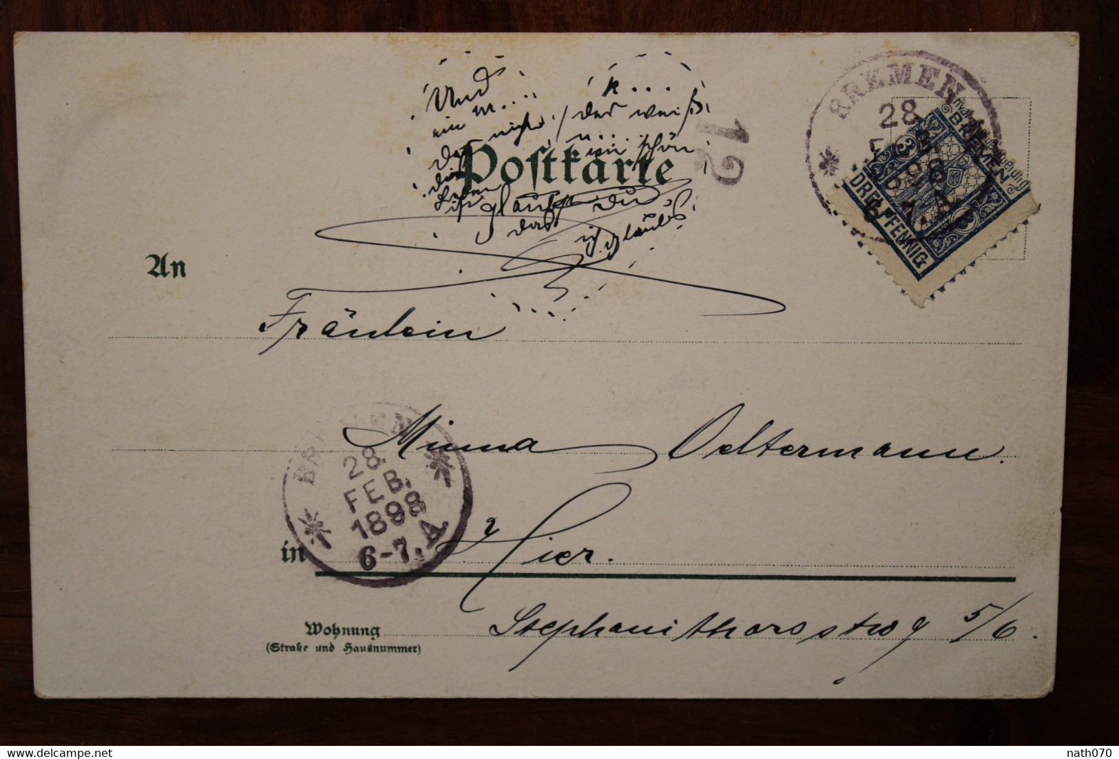 1898 Fritz REUTER BREMEN Stadtbriefe Privatpost Stadtpost Privat Poste Privée Allemagne Cover Litho - Private & Local Mails