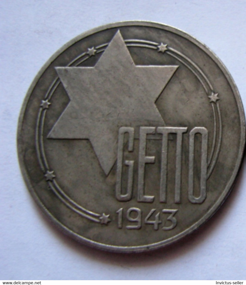 GETTO 50 MARK 1943 LITZMANNSTADT GERMAN COIN MONETA GHETTO EBREI JUDE JUIFE Auschwitz JUDE EBREI GERMANY - Verzamelingen