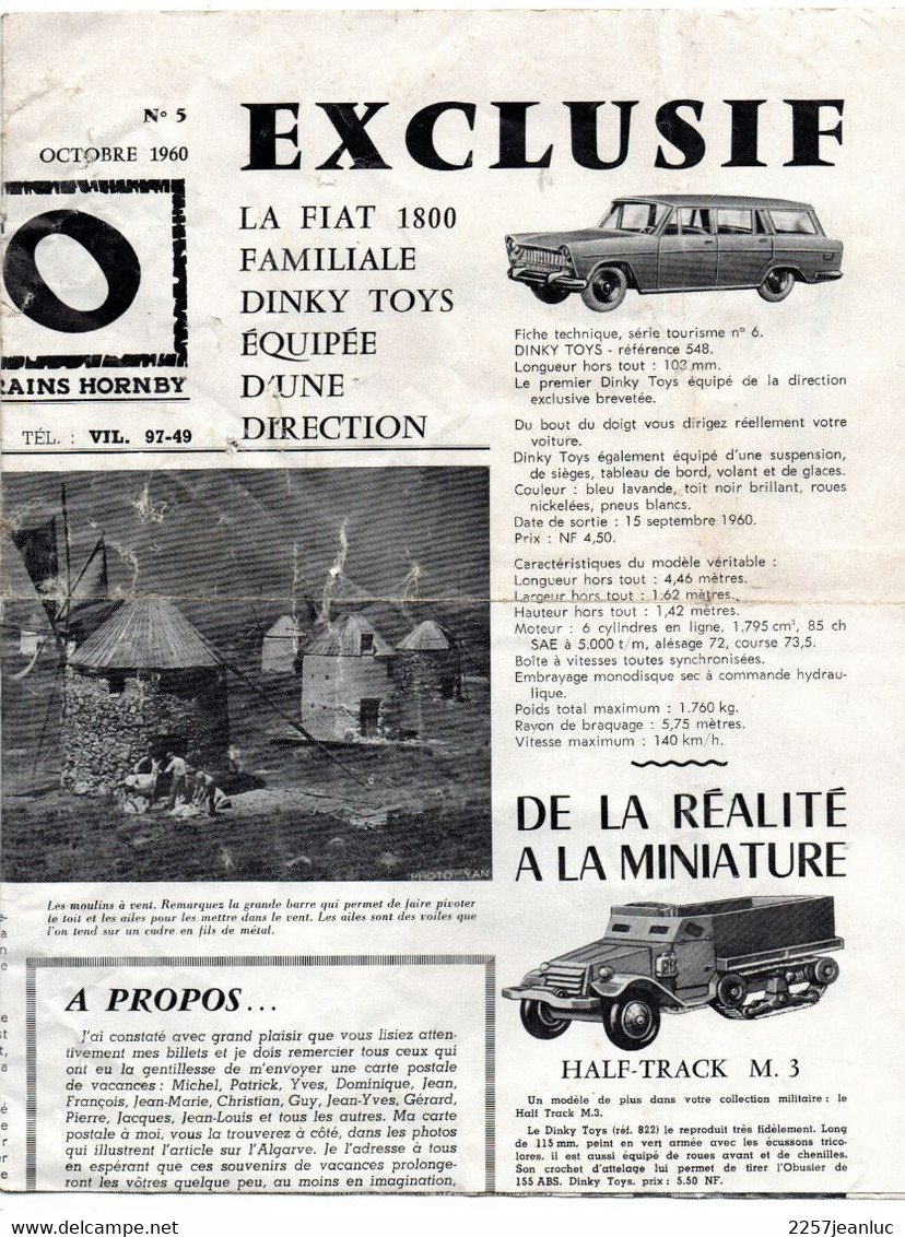 Actualités Meccano N: 5 D'  Octobre 1960 -avec Pubs Divers Dinky Toys Et Trains Electrique Hornby Ect.. - Meccano