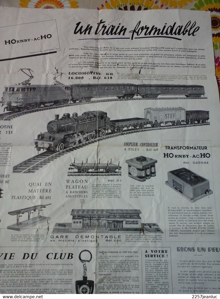 Actualités Meccano n: 5 d'  Octobre 1960 -avec pubs divers Dinky Toys et Trains Electrique Hornby ect..