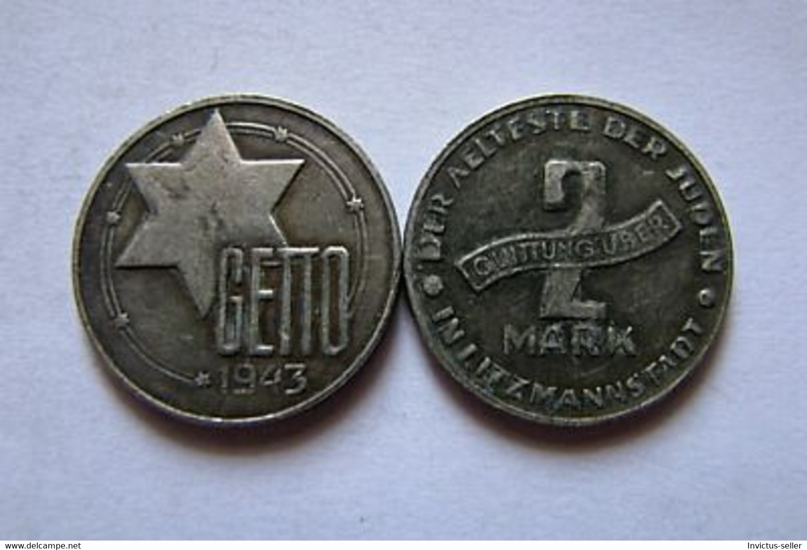 GETTO 2 MARK 1943 LITZMANNSTADT GERMAN COIN MONETA GHETTO EBREI JUDE JUIFE Auschwitz JUDE EBREI GERMANY - Verzamelingen
