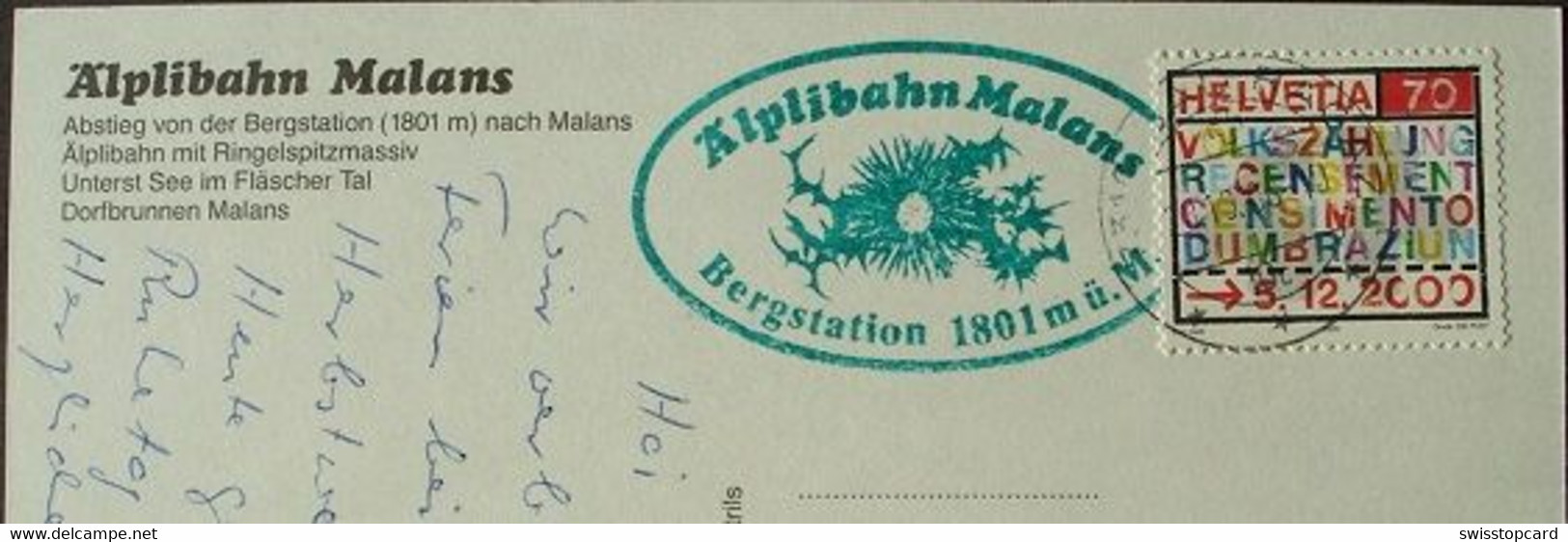 MALANS Luftseilbahn Älplibahn Stempel Bahn - Malans