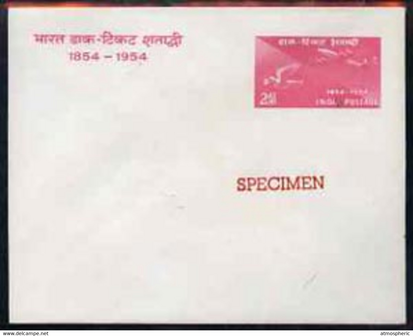 India 1954 Stamp Centenary 2as Postal Stationery Envelope (Airmail Transport) Opt'd SPECIMEN, Status Uncertain - Nuevos