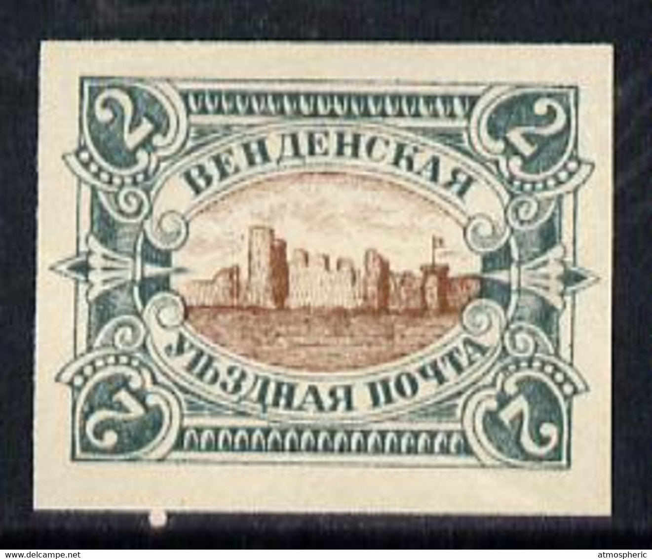 Russia - Wenden 1901 Castle 2k Imperf Colour Trial In Near Issued Colours On Ungummed Paper - Proeven & Herdrukken