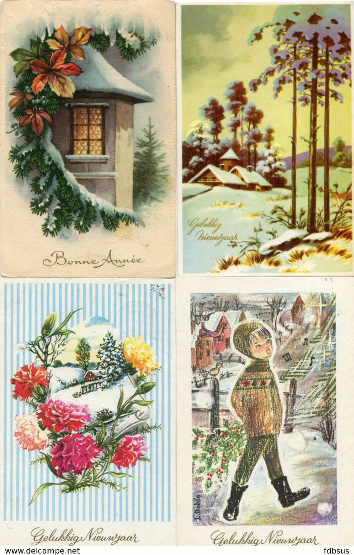 8 Oude Nieuwjaars Kaarten - Old Newyear Cards - Vieux Cartes De Nouvel An - Alte Neues Jahr Karten - 新年 -          NY3 - Nouvel An