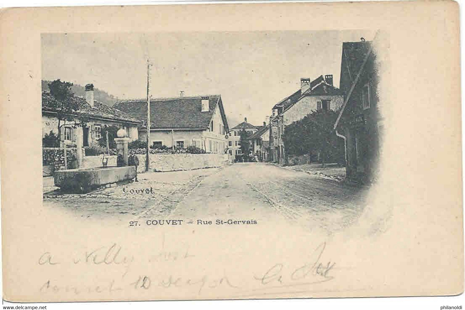Couvet, Rue St-Gervais. Circulée 1902. - Couvet
