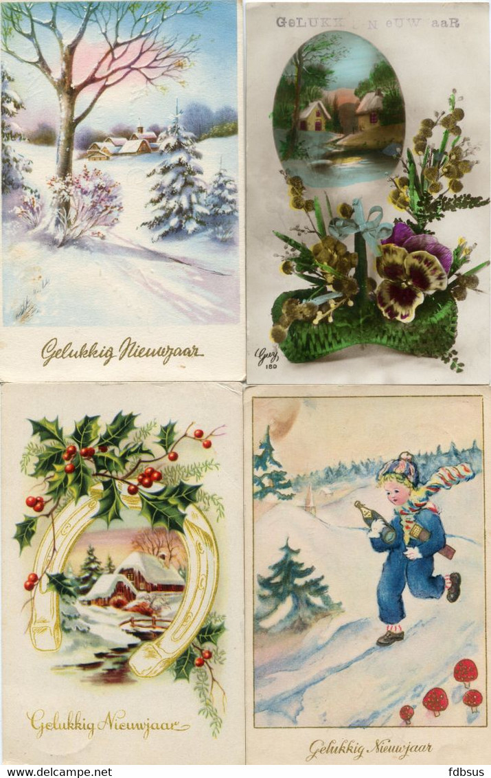 8 Oude Nieuwjaars Kaarten - Old Newyear Cards - Vieux Cartes De Nouvel An - Alte Neues Jahr Karten - 新年 -          NY8 - Nouvel An