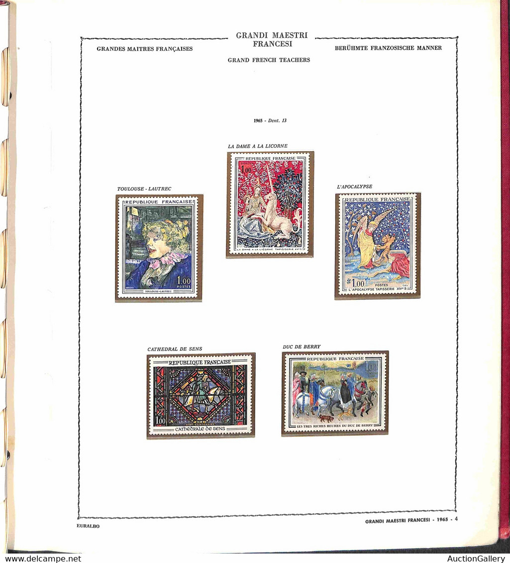 Lotti&Collezioni - FRANCIA - FRANCIA - 1961/1986 - Collezione avanzata tematica Quadri montata in parte su album Euralbo